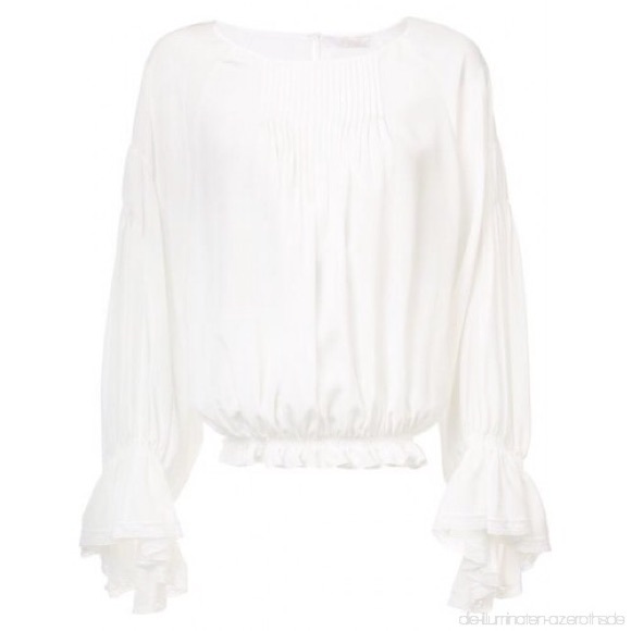 Chloé Bell Sleeve Blouse in White